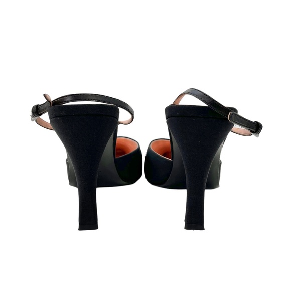 Vintage Prada Navy Slingback Heels Flower Design IT 39.5 - Picture 3 of 11